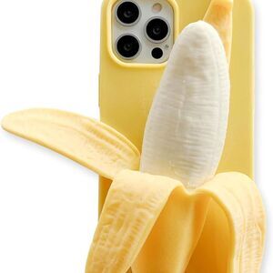 Funny iPhone Case, Yellow Squishy, Banana, iPhone 13 Pro Max
